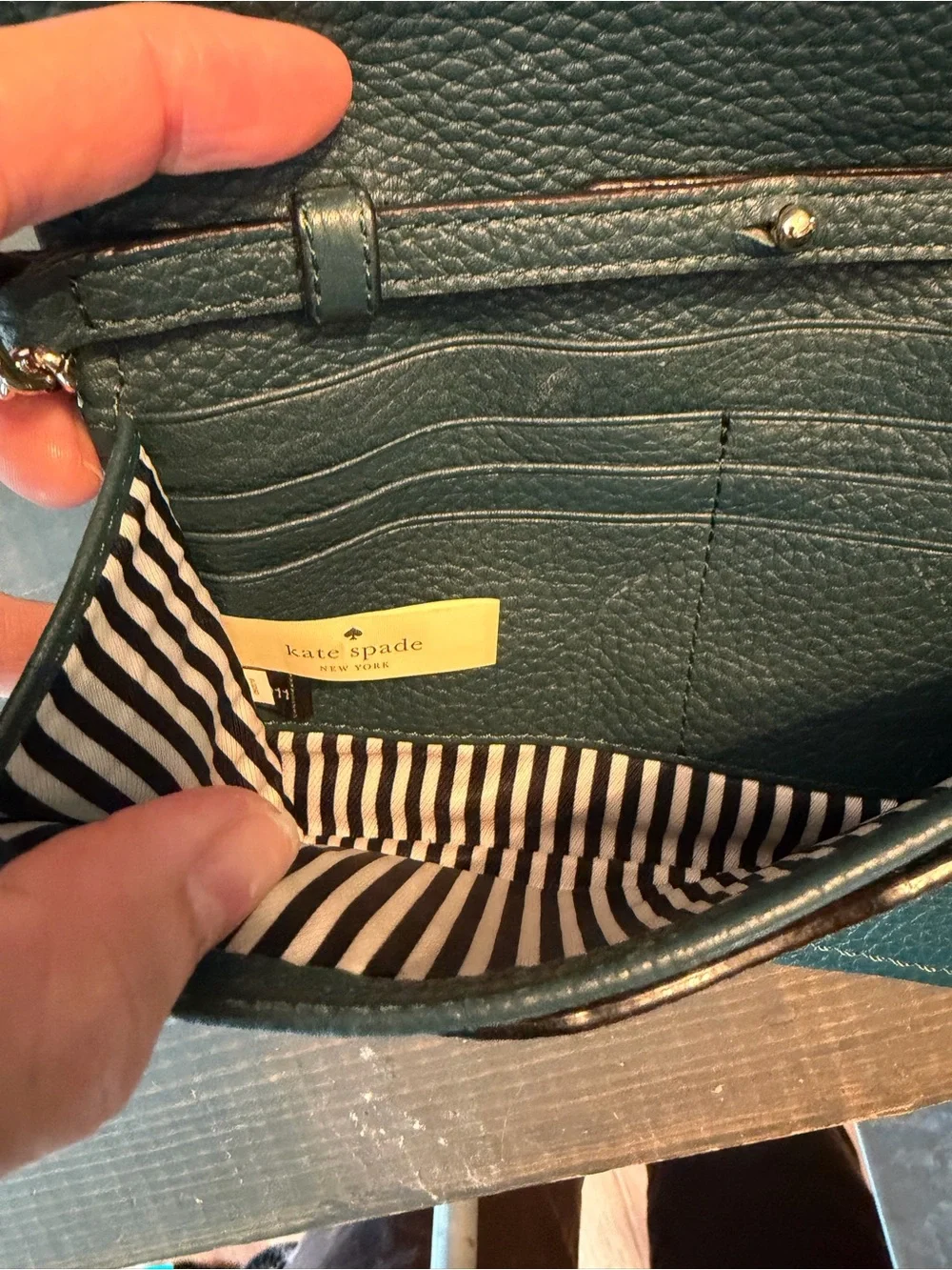 kate spade Pebbled Leather Crossbody in Teal